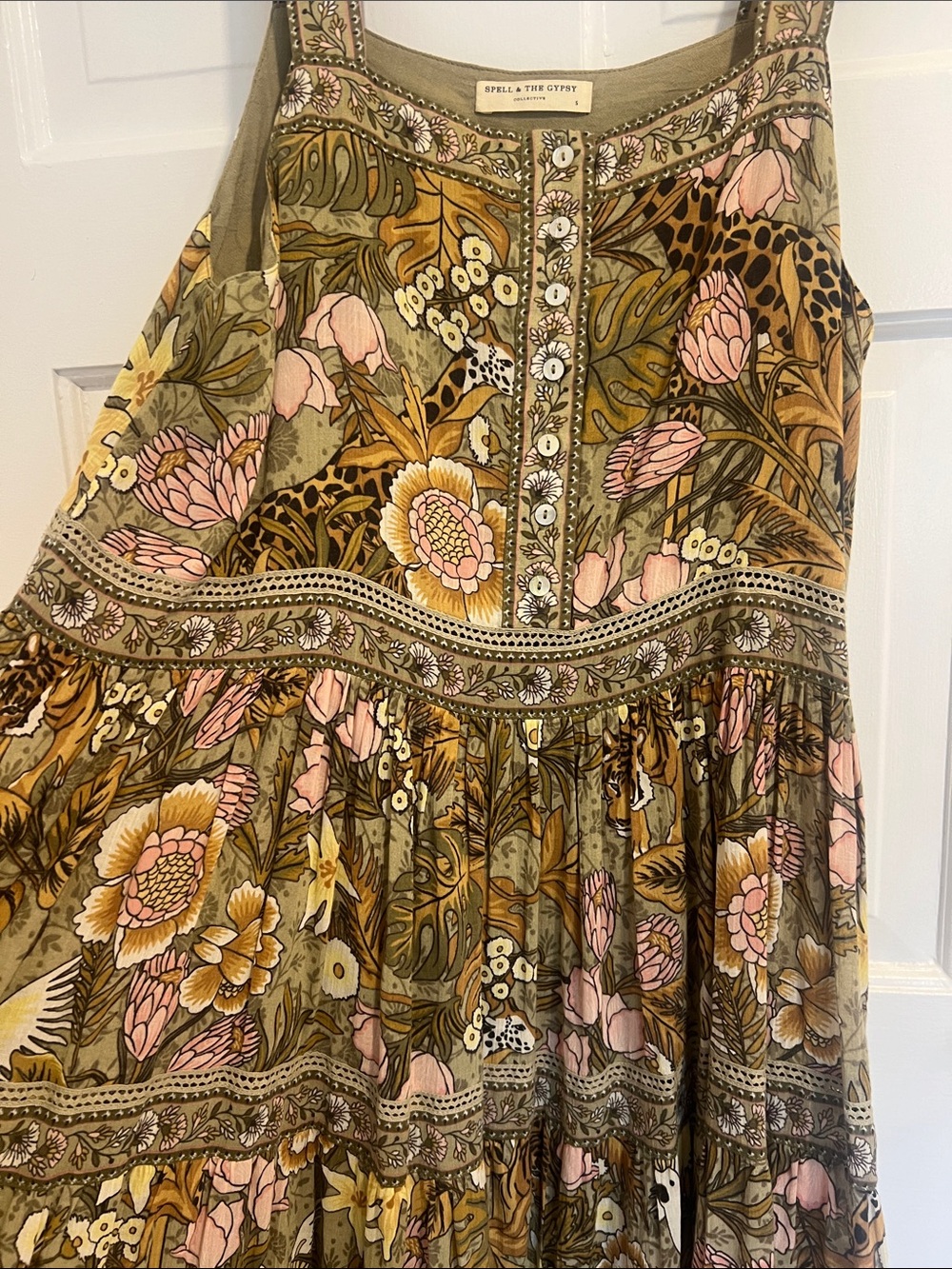 Spell & The Gypsy Jungle Midi Dress, SM - Picture 4 of 7
